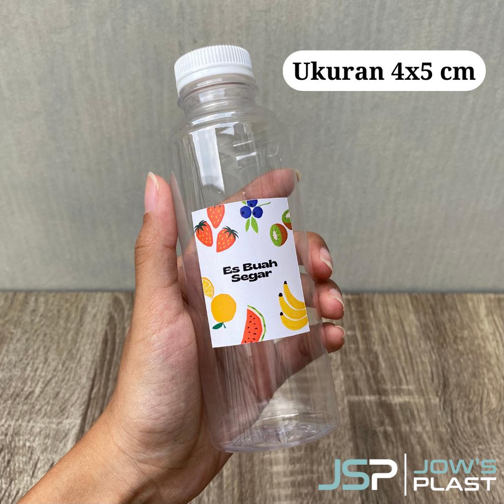 Stiker Botol Almond Bulat Bening 250 ml | Stiker Label Cetak Print | Sticker Botol Logo Custom