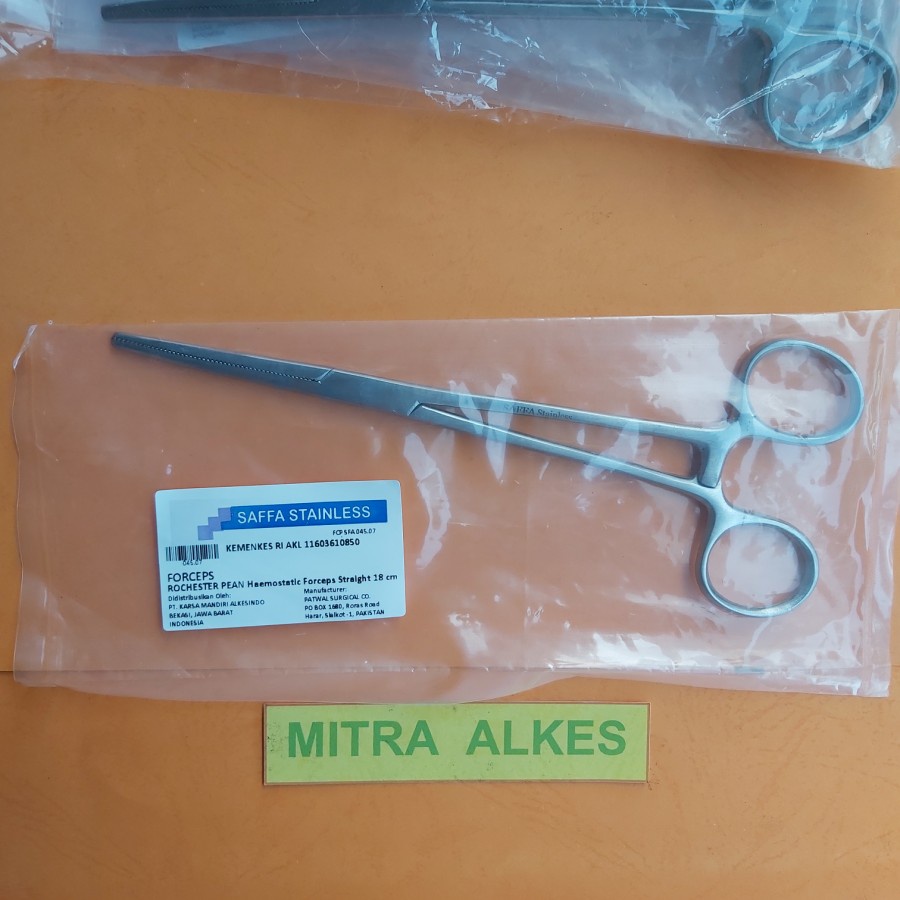 Pean Lurus 18 cm. Klem Arteri 18cm. Artery Clamp l ROCHESTER PEAN Haemostatic Forceps Straight 18 cm