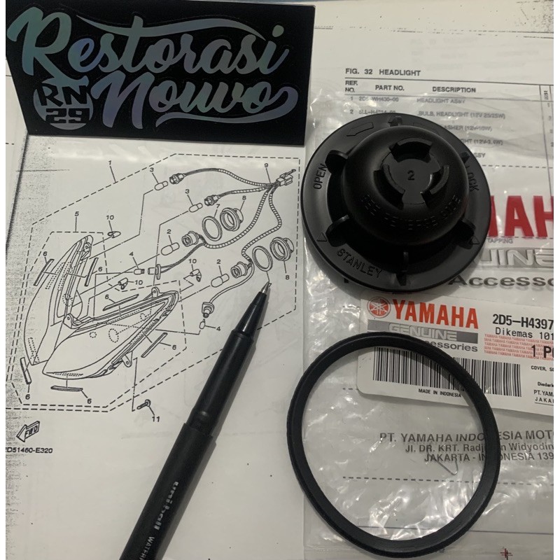 Cover lampu depan nouvo z dan lele kop lampu dan oring tutup lampu depan original kop reflektor set