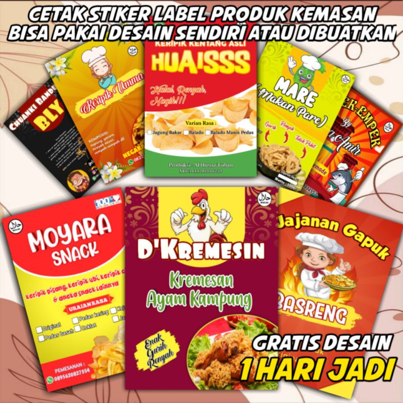 

CETAK STIKER LABEL PRODUK FREE DESAIN 1 HARI JADI