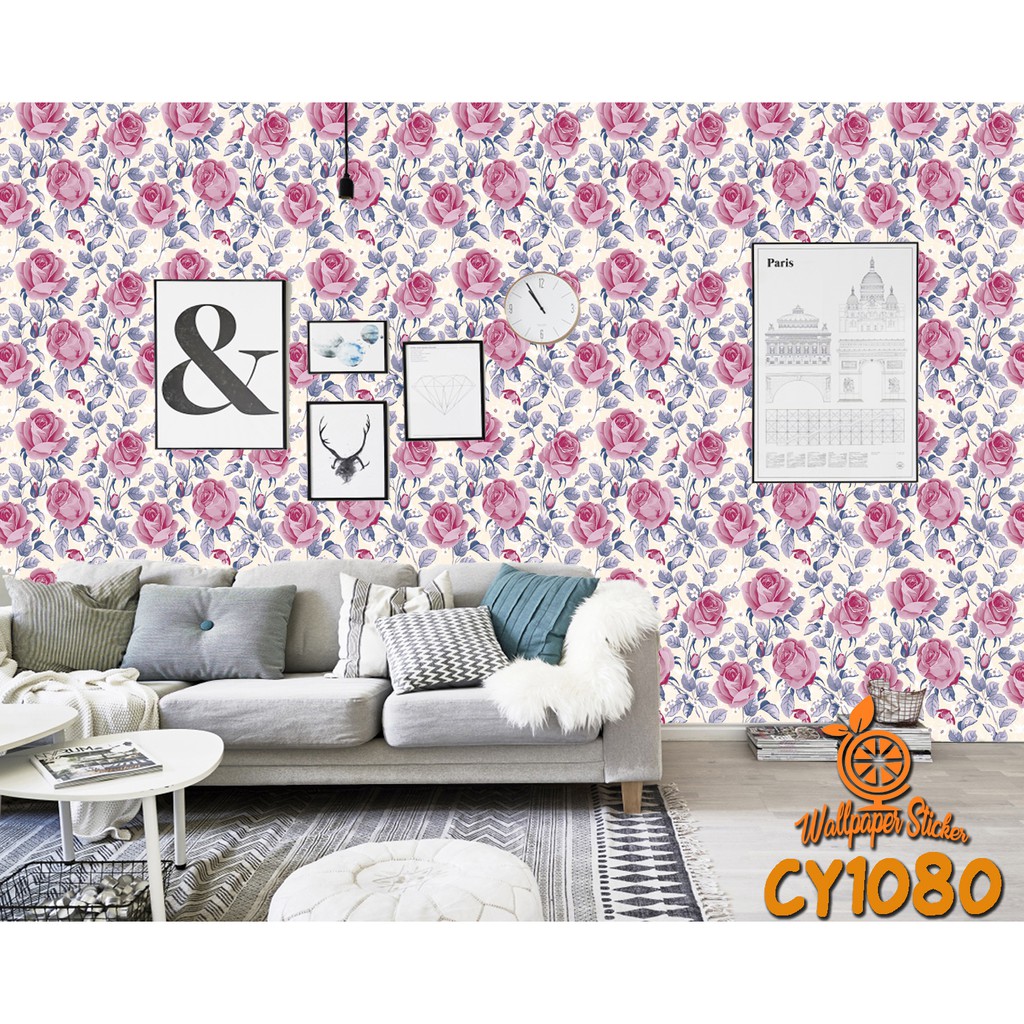 Walpaper Dinding Stiker Wallpaper Sticker bunga Batik Karakter Walpaperdinding Cy1080