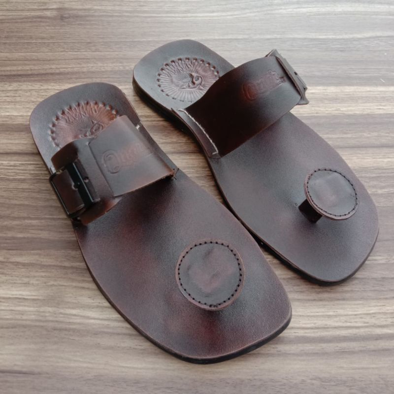 Sandal jamur pria kulit asli 100% sol karet tpr anti slip