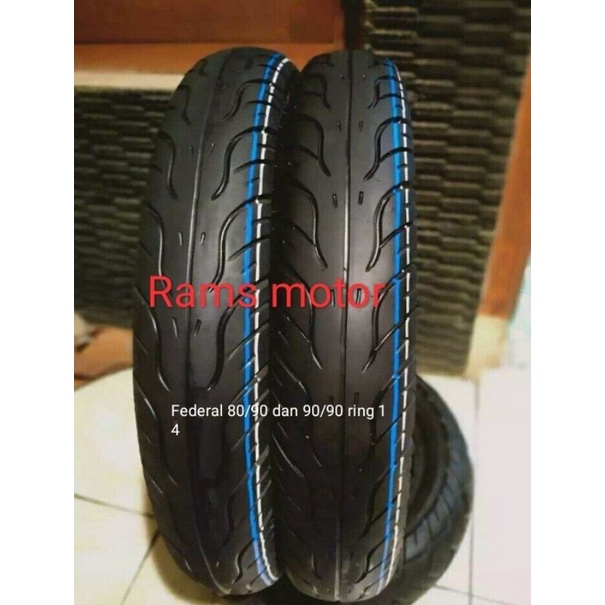 Ban sepasang beat depan 80/90 belakang 90/90 ring 14 merk federal tubles tubeless
