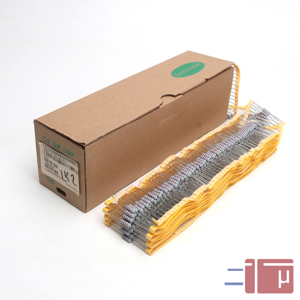 x10 Resistor 1K2 1.2K 1W Metal Oxide 5% Taiwan Kaki Tembaga