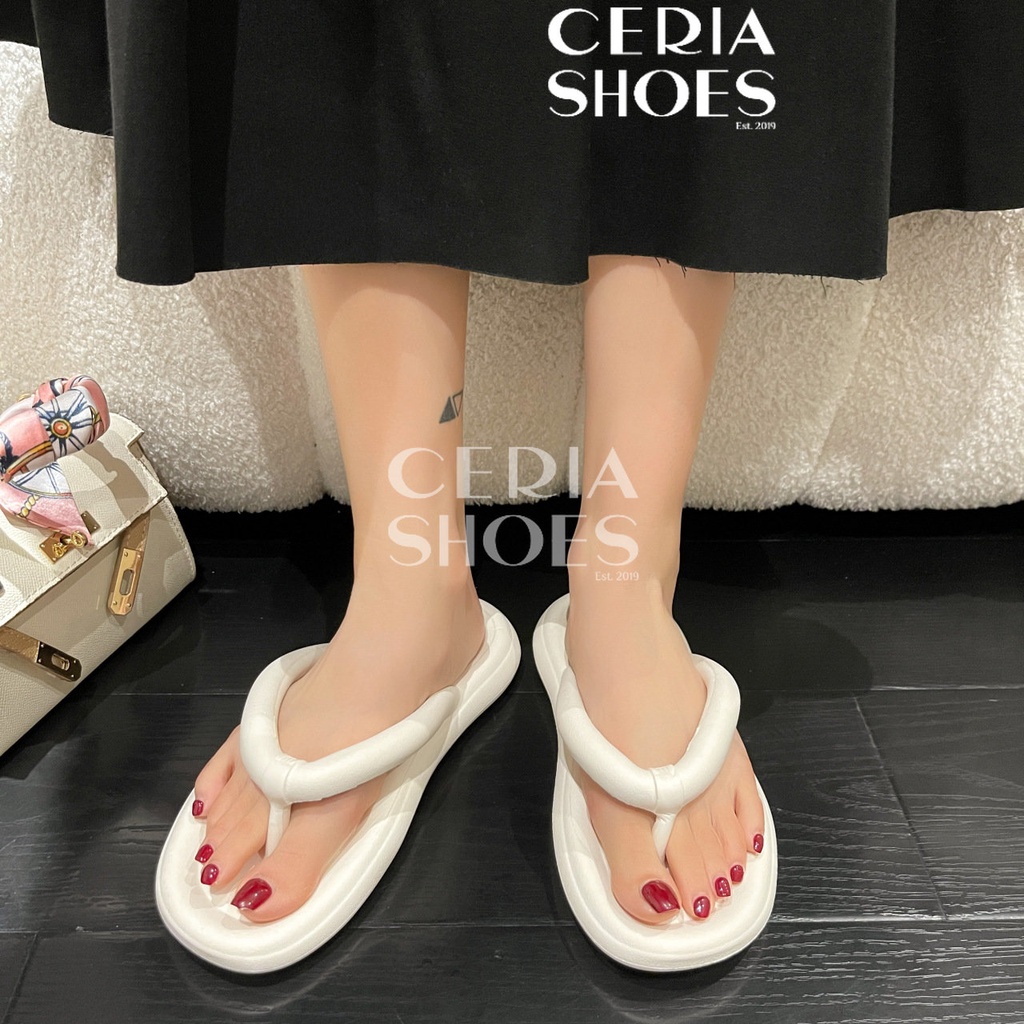 PVC Sandal Jepit Wanita Import Bangkok Bahan Jelly Lentur Empuk Motif Polos Sol Rubber Anti Slip Sendal Slippers Super Soft 8001