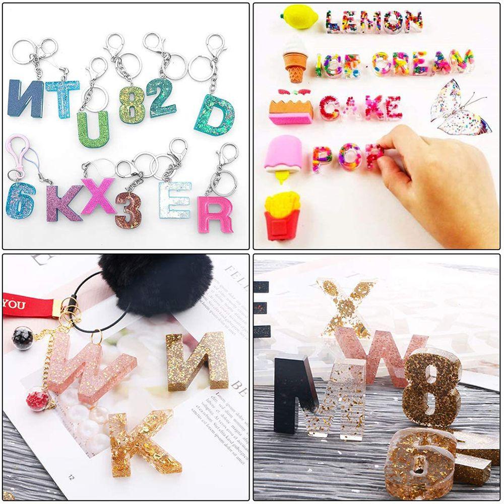 Solighter Alphabet Number Transparan Resin Casting Silica Gel Handmade Cetakan Resin