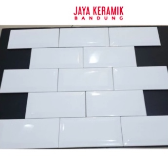 KERAMIK DINDING PUTIH BEVEL | KERAMIK SUBWAY