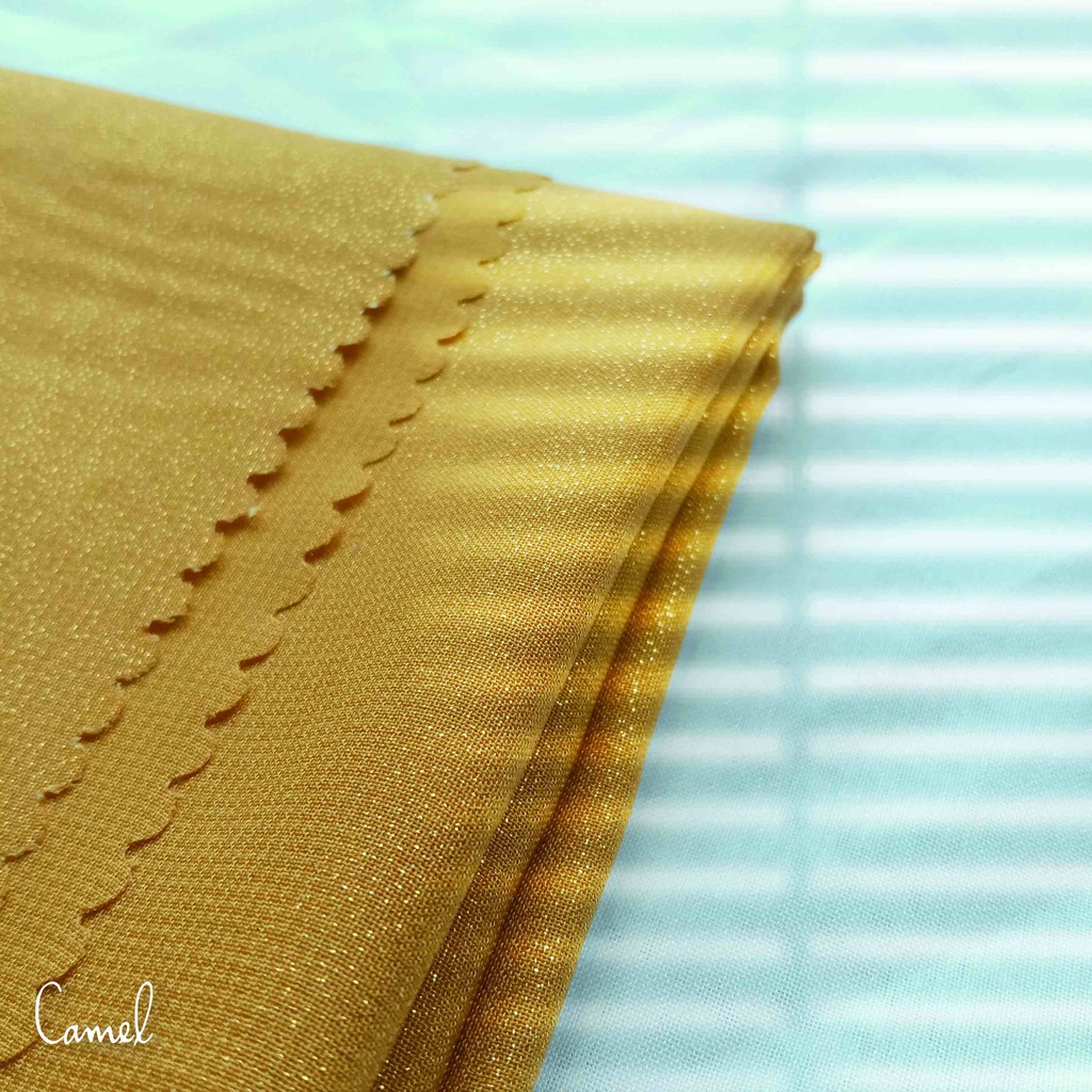 SHINAR GLAMOUR Gliter Hijab 115x115cm / Kerudung / Jilbab Segi Empat Premium-SHINAR-CAMEL