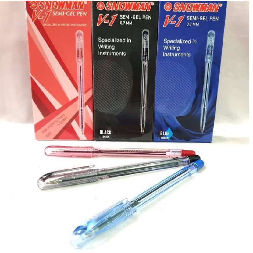 

Pulpen/Bolpen/Ballpoint/Ballpen Snowman V1 (MERAH/BIRU/HITAM) 0.7mm