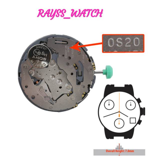 MESIN JAM TANGAN MIYOTA OS20 / OS 20 ORIGINAL