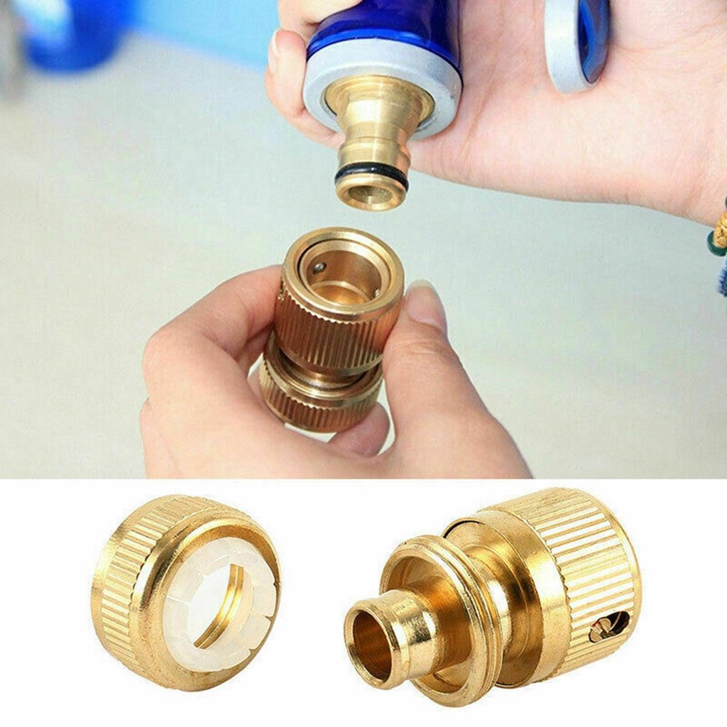 Augustina Quick Connect Cuci Mobil 1/3 /6pcs Irigasi Adaptor Selang Lapis Kuningan 1/2&quot;