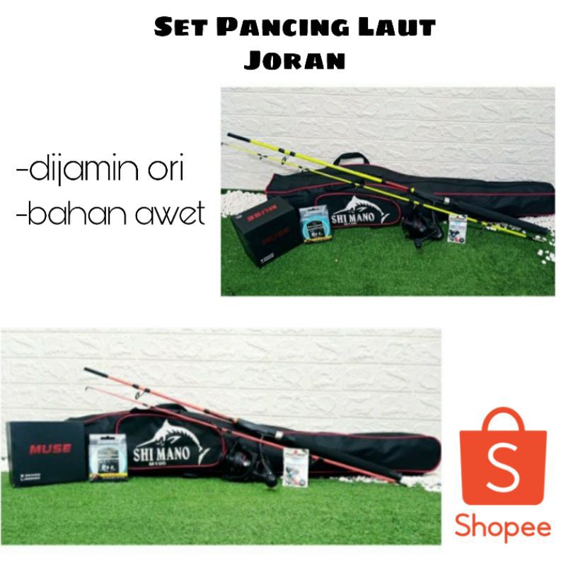 [BISA COD] SET PANCING LAUT JORAN [FIBER] 150-210 KEKUATAN 20KG TERBARU