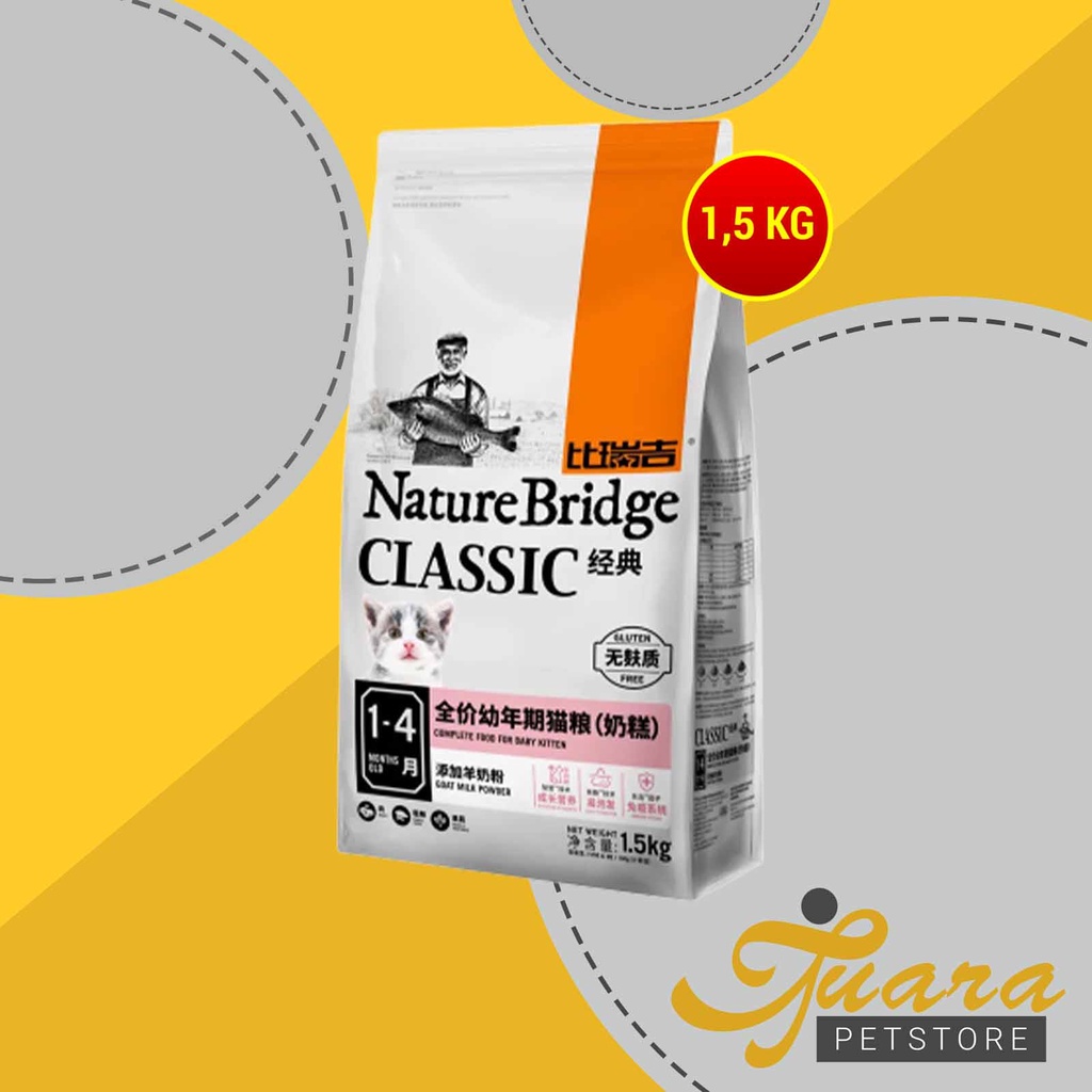 Nature Bridge Baby Kitten Makanan Kering Anak Kucing Cat Food Dry 1.5