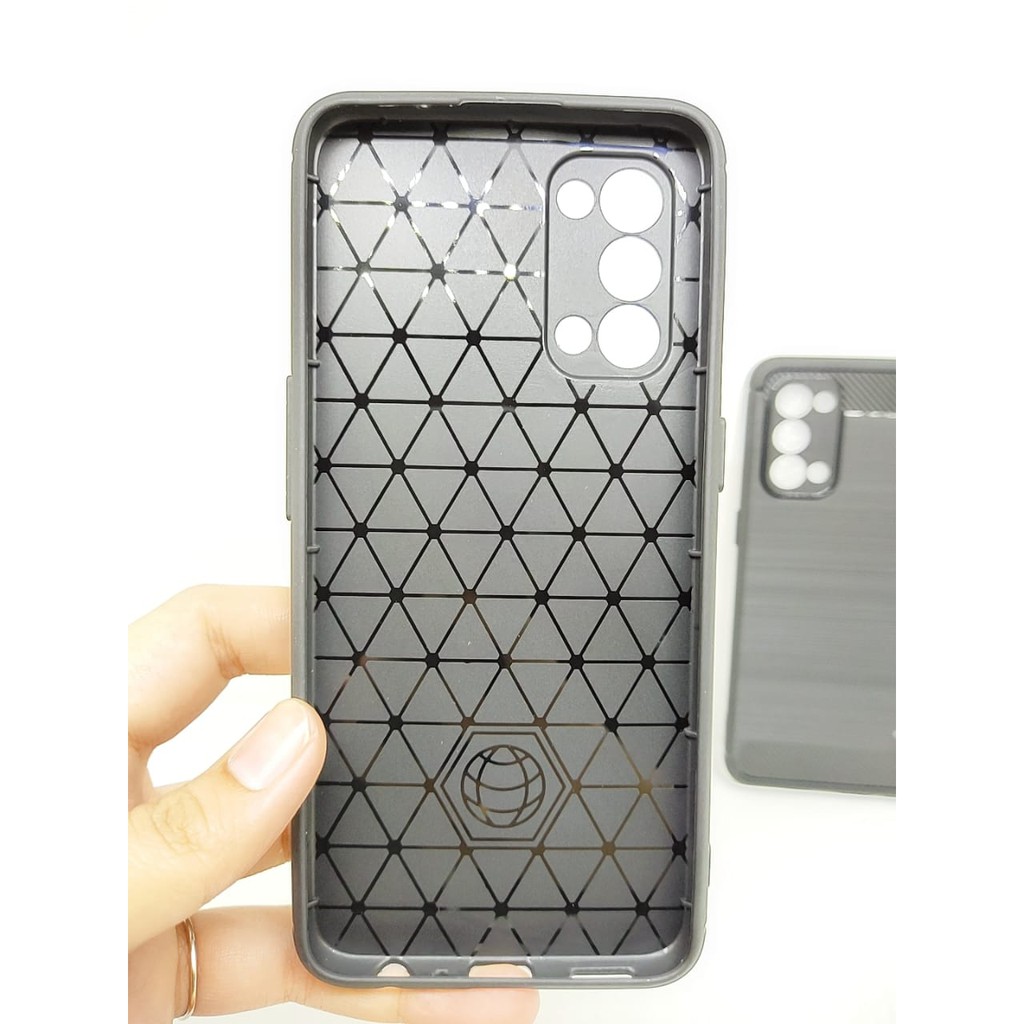 Case Slim Fit Carbon Oppo Reno 5 5G 6.43 inchi Softshell Fiber Multi Carbon Anti Melar