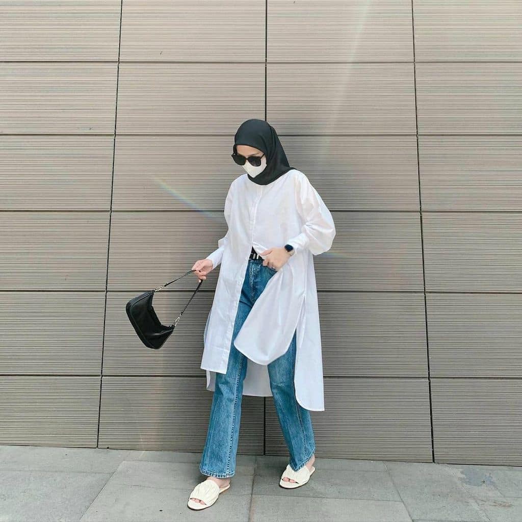 Hanley Long Shirt / Baju Tunik Wanita Terbaru 2021 / Atasan Muslim Wanita Termurah / OOTD Muslim Kekinian-2