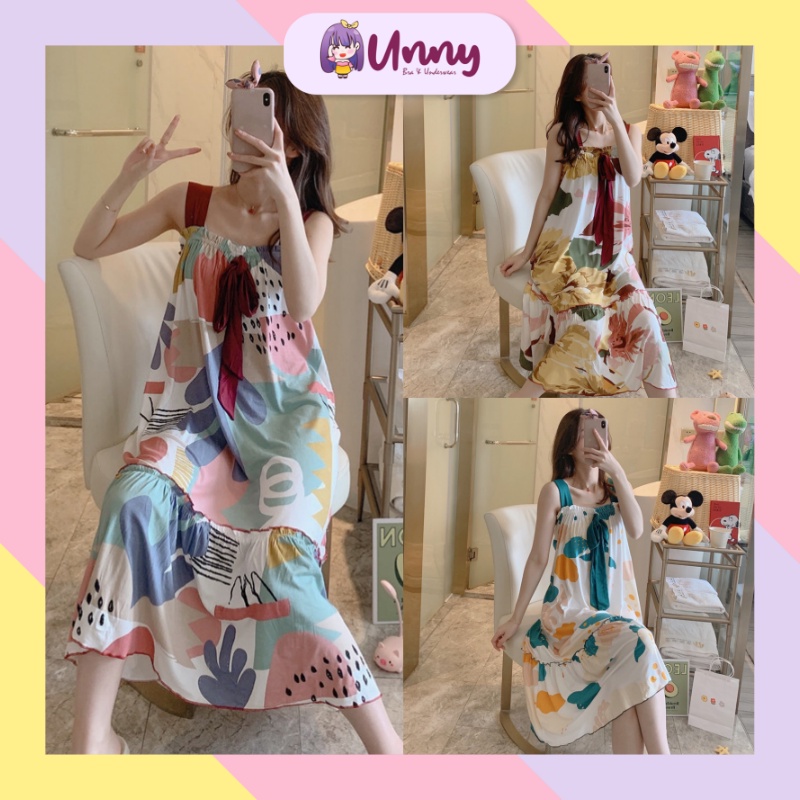 UNNY.ID Daster Import Babydoll Leisure Wear KKUM Terbaru Baju Tidur Piyama Wanita Korea Kekinian