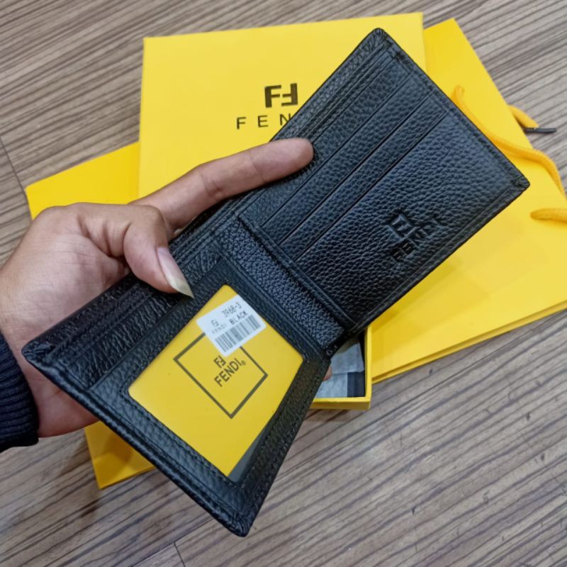 Dompet Fendi Leather Embos Dompet Lipat Kulit Asli Import