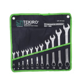 Tekiro Kunci Ring Pas Set ( 8-24 mm )11 Pc / Combination Wrench 11 Pc  / Kunci Kombinasi Ring Pas Set 8-24mm 11 Pc/ Kunci Ringpas Set 11