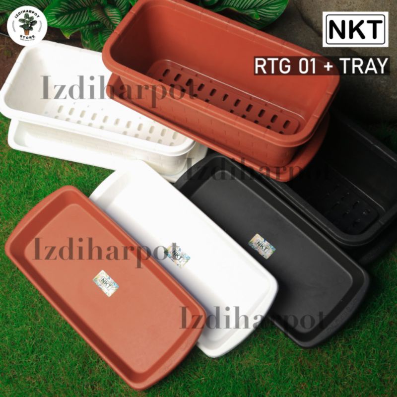 tatakan alas pot panjang tray rtg 01 hitam - NKT TRAY RTG 01 HITAM