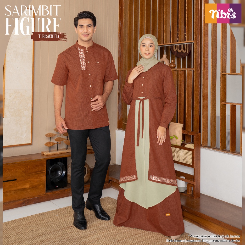 Nibras Sarimbit FIGURE TERACOTTA Baju Lebaran Couple Keluarga Muslim Model Kopel Terbaru Dari NBRS