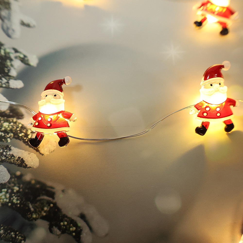 Lampu String Led 3d Bentuk Kartun Santa Claus Snowman Dan Pohon Natal Untuk Dekorasi