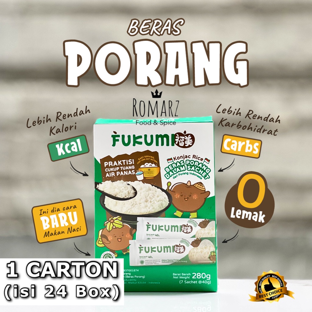 

FUKUMI BERAS PORANG 1 KARTON - BOX 280gr | BERAS SHIRATAKI (ISI 24BOX)