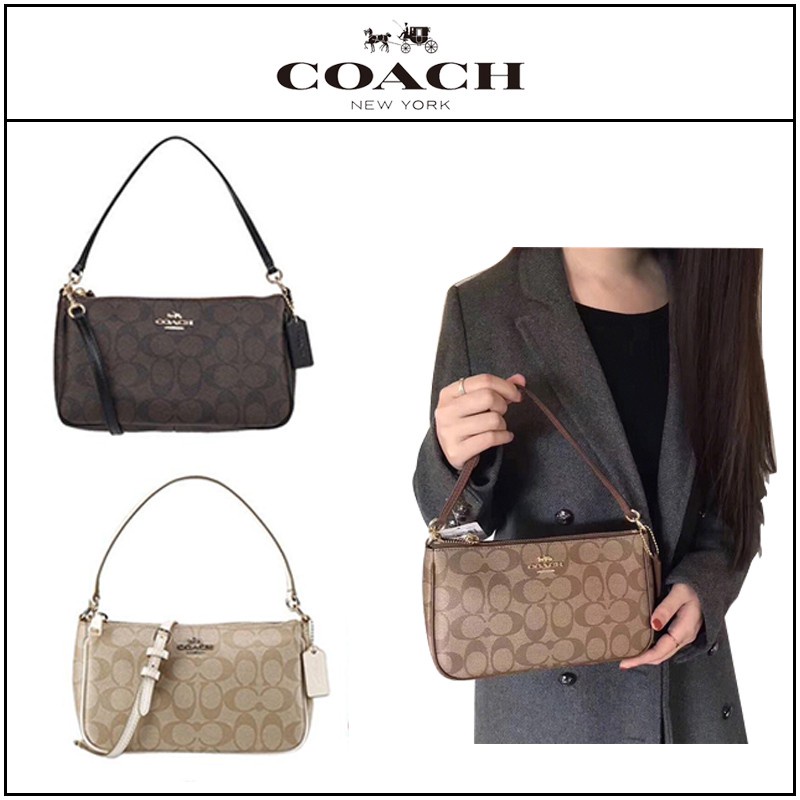 PROMO!!! COACH TOP HANDLE POUCH IN SIGNATURE SLEMPANG MINI 6 VARIANT UK 23x12