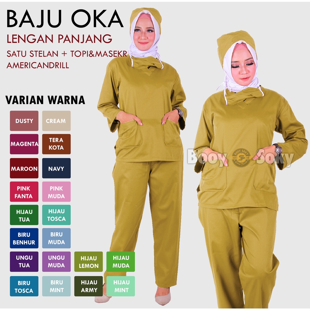 BAJU OKA LENGAN PANJANG / BAJU JAGA / BAJU JAGA OKA / SERAGAM MEDIS / BAJU PERAWAT