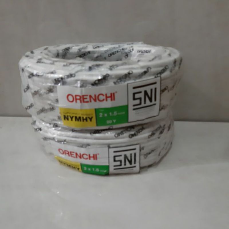 Kabel Listrik Serabut ORENCHI 2 X 1.5 mm - PUTIH / ROLL
