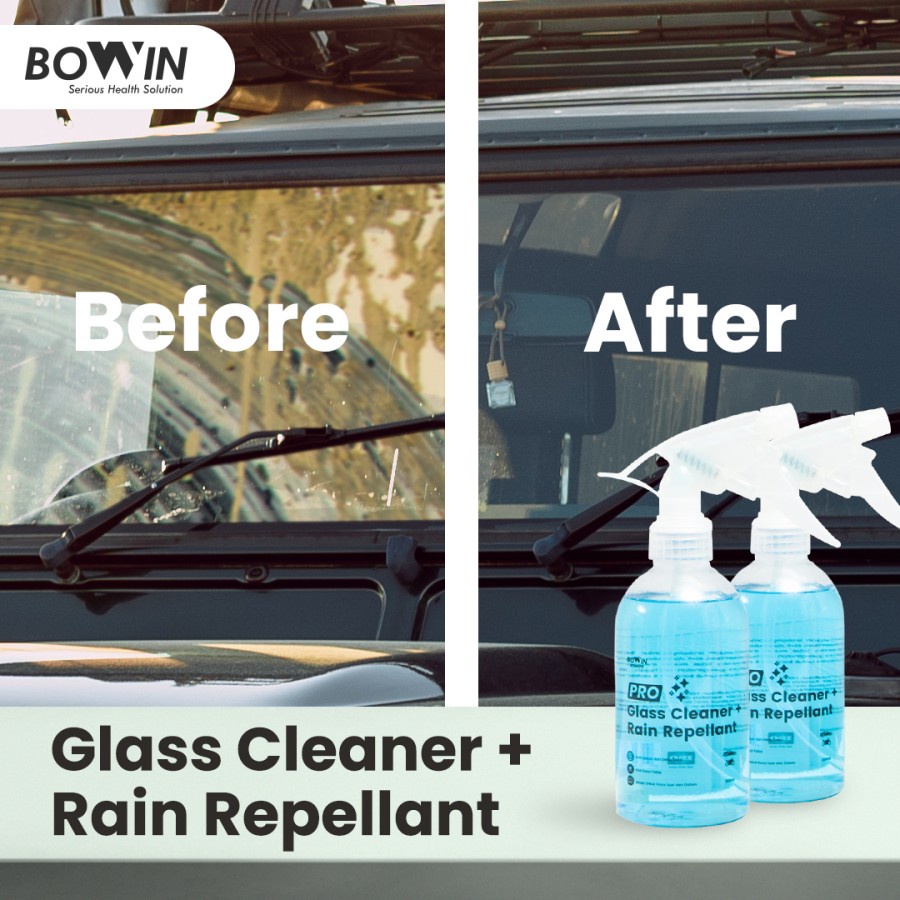 BOWIN Glass Cleaner &amp; Rain Repellant 300mL (Pembersih Kaca, Anti Jamur &amp; Air)