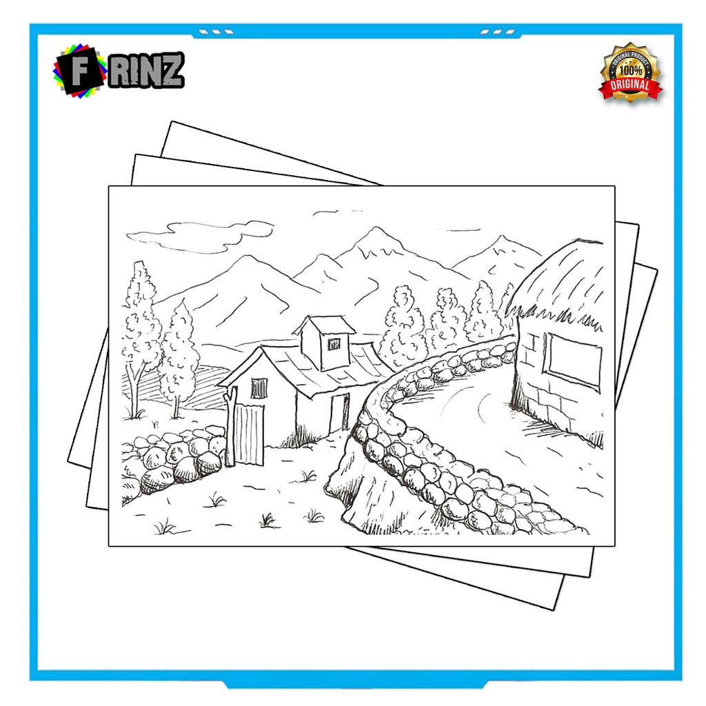 Gambar Sketsa Mewarnai ~ 17 . Pemandangan Part 1 / Seketsa Lukis / Drawing Sketch / Menggambar-24