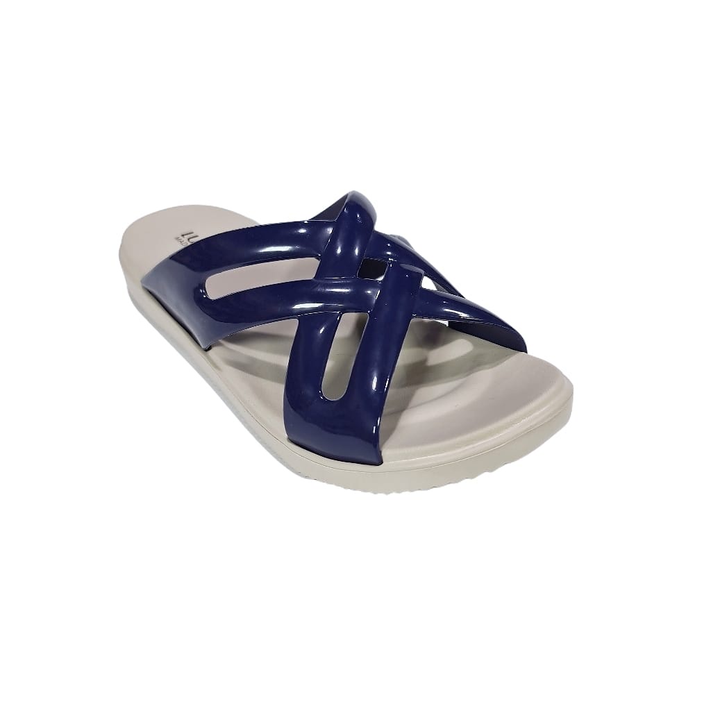 LUOFU ORIGINAL jelly sandal karet empuk murah wanita selop silang sendal cewek import E7189K-KS6WK