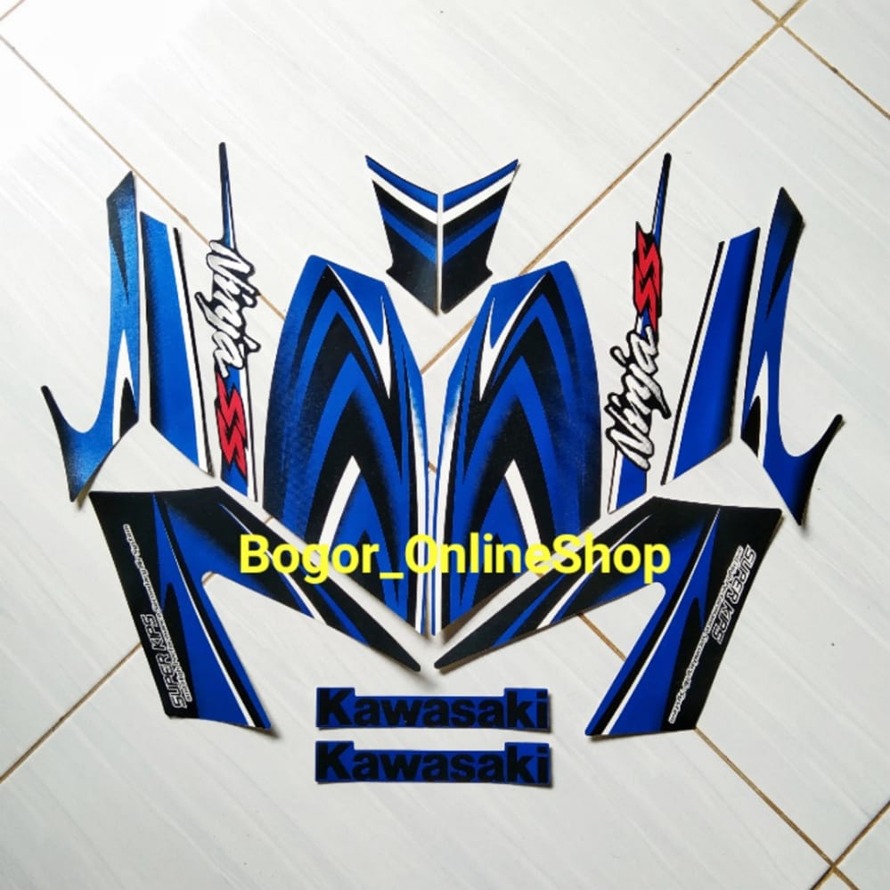 Striping motor kawasaki Ninja ss 2011 biru