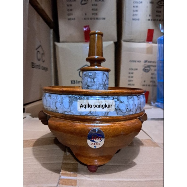 Tebok Pleci kayu Natural marmer