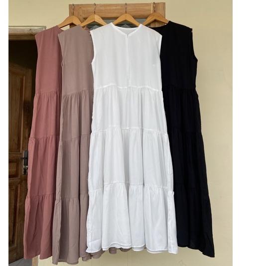 Terbaik.. Inner Dress Tanpa Lengan Rayon