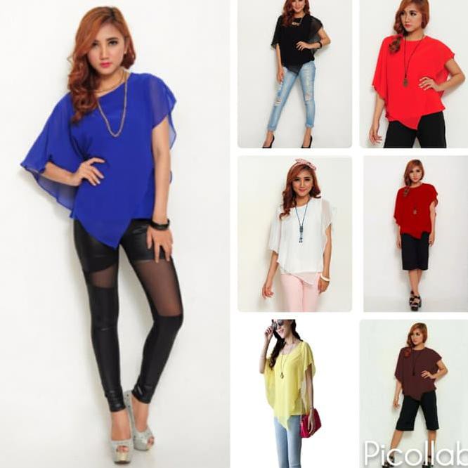 Atasan Baju Pakaian Blouse Model Korea Wanita Korean Style Blus Jersey Senia Putri Shop