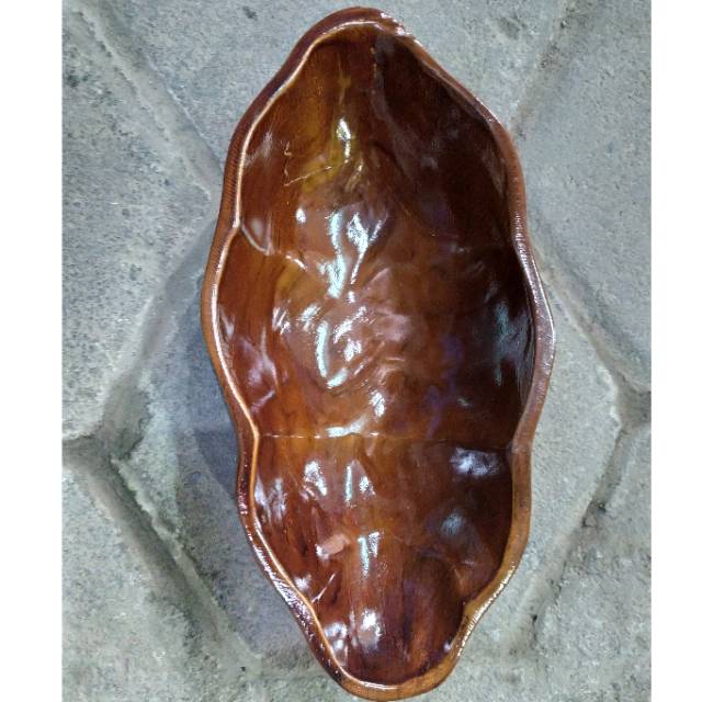 (BISA COD) TEMPAT PERMEN BENTUK KACANG BAHAN KAYU JATI UKURAN 20x10 cm