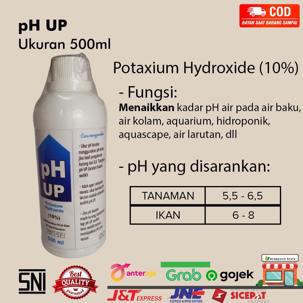 cairan ph up 500ml - larutan penaik ph - ph up kolam - ph up hidroponik
