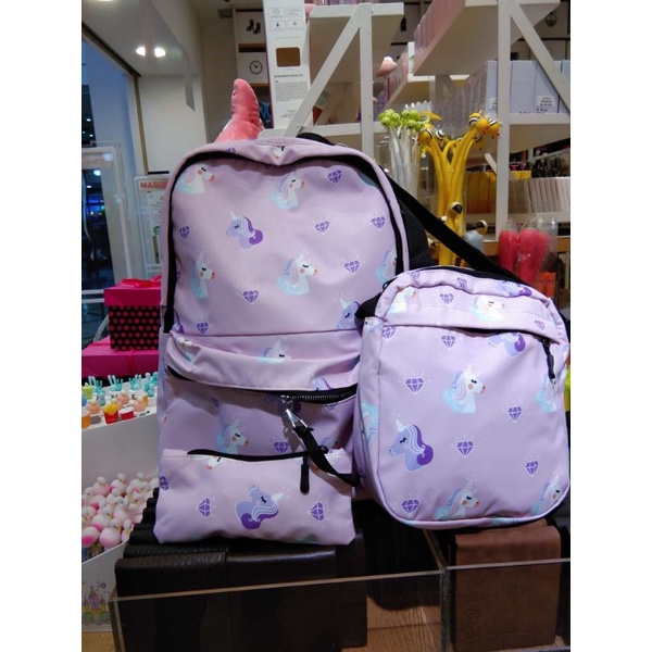 Usupso Ransel Unicorn Purple 3 in 1