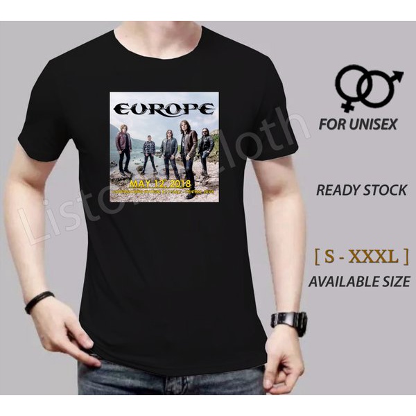 DI JUAL KAOS EUROPE KONSER BOYOLALI PRINT HITAM BAJU BAND ROCK MANTAP