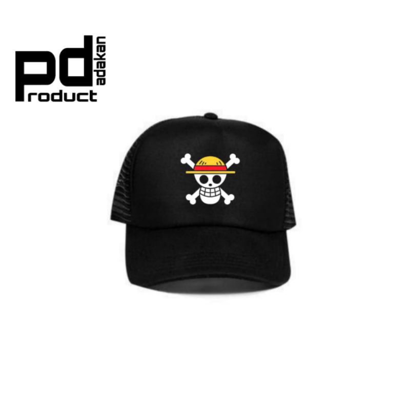 Topi Trucker Anime ONE PIECE Tengkorak / Topi Jaring ONE PIECE / Snapback ONE PIECE / Topi ONE PIECE