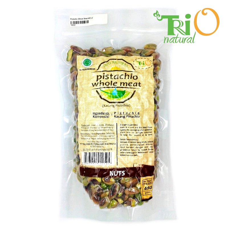 

Trio Natural Pistachio Whole Meat Raw 450 gram