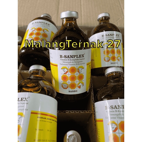 b sanplex injeksi 100ml b kompleks complex sanbe hewan sapi kuda kambing