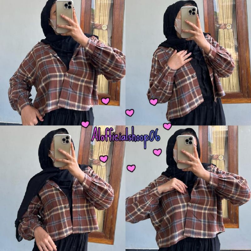 CROP TOP FLANEL / KEMEJA FLANEL WANITA / KEMEJA CROP / KEMEJA WANITA TERBARU-Al45