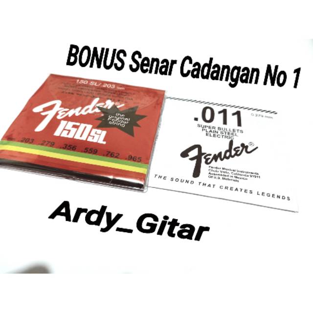 Senar Gitar fender akustik / elektrik ukuran 08