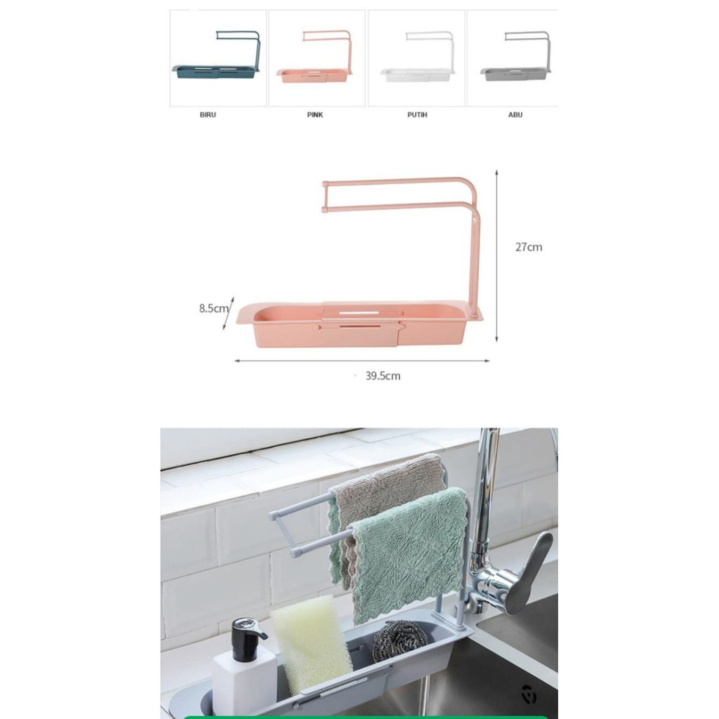 Rak Saringan Serbaguna Tempat Sabun Sikat Cuci Piring Sink Drain Shelf