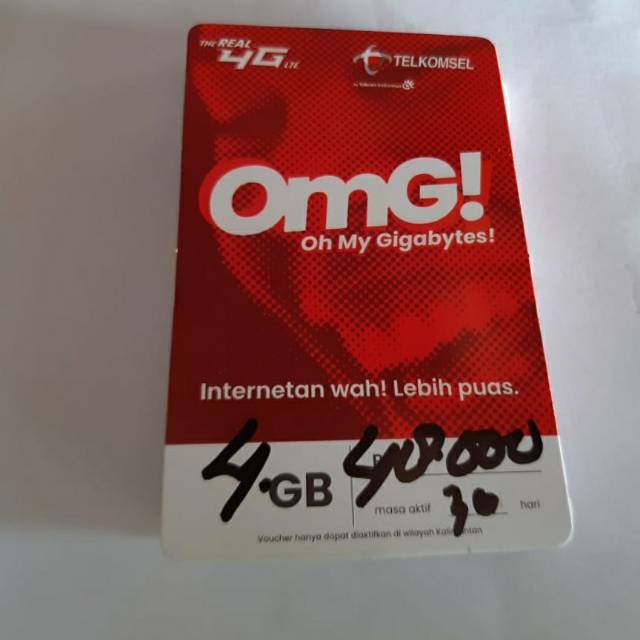 Voucher Internet TELKOMSEL 4GB Masa aktif 30 hari