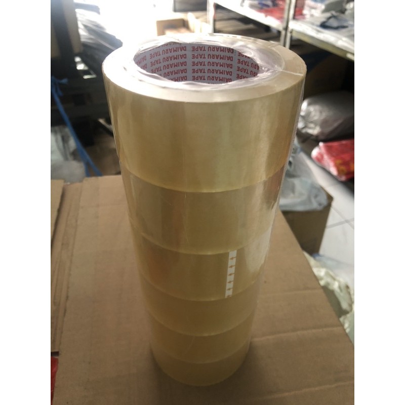 

Lakban bening/coklat merk Daimaru isi 6 roll