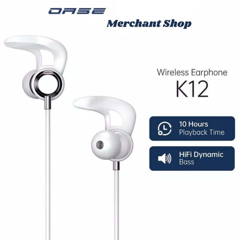 OASE Sport Bluetooth Wireless Earphone K12 [Dynamic Bass, Garansi Resmi] - OPPO Merchant Accessories