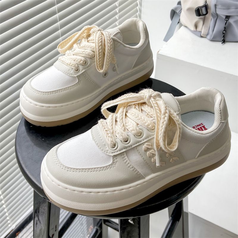 SEVEN_DAY SEPATU SNEAKERS WANITA KOREA IMPORT SPORT SHOES KREM H-655-5